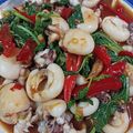 ต่อต่อ's cooksnap of when they made กะเพราหนวดปลาหมึก (เนื้อเด้ง ไม่หด น้ำในตัวปลาหมึกไม่ออกมาจนเต็มจาน).
