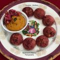 Rosalyn John's cooksnap of when they made Beetroot and Walnut Paniyarams.