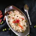 Priyanka Shrivastava का कुकस्नैप जब उन्होंने गाजर मटर पुलाव (gajar matar pulao recipe in Hindi) बनाया था।