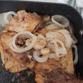 El cooksnap de Carolina Guerra cuando hizo Muslitos de pollo al horno con patatas encebolladas.