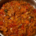 El cooksnap de Esperanza Garrido cuando hizo Pisto con berenjena y champiñones.