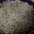 El cooksnap de Mery cuando hizo Pasta con salsa de champiñones ligera.