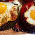 El cooksnap de Paloma Díaz cuando hizo Pimiento rojo relleno de beicon, mozarella y huevo.