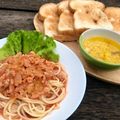 รูป Cooksnap ของ ต่อต่อ เมื่อเขาทำ สปาเก็ตตี้ซอสมะเขือเทศ หมูสับ และไส้กรอก