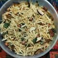Vaishali Arora's cooksnap of when they made Aaloo lacha namkeen.
