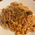 El cooksnap de Alina Iova cuando hizo Spaghetti pomodoro e gamberi.