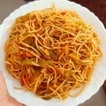 Bindi Dey's cooksnap of when they made ভেজ চাউমিন (veg chow mein recipe in Bengali).