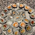 El cooksnap de san cuando hizo Sushi makis 🥢 (72 piezas) paso a paso.