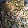 El cooksnap de Elisaflores cuando hizo Espagueti con salmón y guisantes.