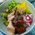 El cooksnap de Sara Medrano Echanove cuando hizo Poke bowl de salmón y langostinos.