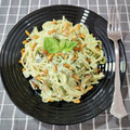 il Encar quando ha preparato Spaghetti con crema di burrata e melanzane fritte