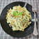 il Encar quando ha preparato Spaghetti con crema di burrata e melanzane fritte