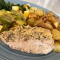 El cooksnap de Angie Heredia cuando hizo Pechuga rellena jamón, queso y acelga - ensalada de acelga.
