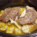 Cooksnap από Δέσποινα Καρπούζα στη συνταγή Μπριζόλες μοσχαρίσιες με πατάτες στη γάστρα