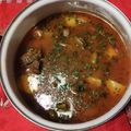 Zainab Aftab's cooksnap of when they made Aloo Gosht 😍😍.