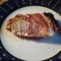 Buffy's cooksnap of when they made Bacon Wrapped Pork Chops.