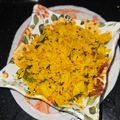 Shobha Rathod's cooksnap of when they made Indori Poha for light and healthy breakfast.
