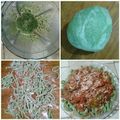 El cooksnap de Valeria cuando hizo Fideos caseros de espinaca.