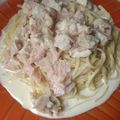 El cooksnap de Mayra Zapata cuando hizo Fideos con salsa de pollo y crema.