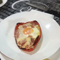 El cooksnap de henar cuando hizo Pimiento verde con jamón, queso y huevo en Air fryer.