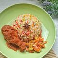 Cooksnap Erny Sulistyowati (Pawon Erny) semasa beliau membuat Nasi Hujan Panas & Ayam Masak Merah.