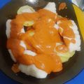 El cooksnap de klariss cuando hizo Merluza en salsa de pimientos en MC.