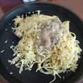 El cooksnap de José Elias Cárdenas Llerena cuando hizo Spaghetti con mariscos en salsa blanca 🍝 🦐.