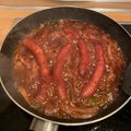 El cooksnap de Andres ML cuando hizo Salchichas encebolladas al vino tinto.