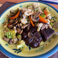 El cooksnap de Susana Torres cuando hizo Carne al vino tinto con verduras salteadas.