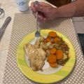 El cooksnap de Arnaldo Valdes cuando hizo Pescado al horno papa y ensalada de granos.🇩🇴.