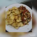 Shamsiya Sani's cooksnap of when they made Fried potato, chicken sauce and salad.