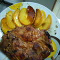El cooksnap de Yaqueline Mansilla cuando hizo Chuletas de cerdo con manzanas flambeadas.