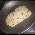 El cooksnap de Karina cuando hizo Pan árabe.