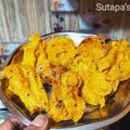 Sutapa Chakraborty's cooksnap of when they made কুমড়ো ফুলের পকোড়া(kumro phuler pakoda recipe in Bengali).