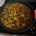 El cooksnap de Jimmy Peña cuando hizo Arroz con mollejas, hígado y habas.