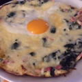 El cooksnap de Marieta cuando hizo Tortipizza de espinacas y jamón.