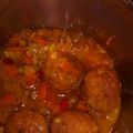 El cooksnap de rosario jimenez valderrama cuando hizo Albóndigas de pollo y jamón serrano a la jardinera.