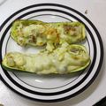 El cooksnap de Denisse Jaque cuando hizo Calabacitas rellenas en freidora de aire.