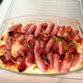 El cooksnap de Kira cuando hizo Salchichas al horno con patatas.