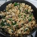 El cooksnap de Laura Valentina Correa Silva cuando hizo Arroz integral salteado con espinacas, champiñones.