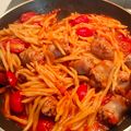 Cooksnap de jeanne sur la recette Trofie à la tomate et aux saucisses