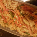 El cooksnap de Mica Gimenez cuando hizo Wok de tirabuzones con verduras .