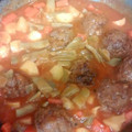 El cooksnap de jalex.hernandez cuando hizo Albóndigas a la jardinera. Con patatas fritas.