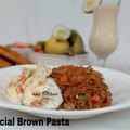 Hussaina Abdullahee's cooksnap of when they made SPECIAL BROWN PASTA (soyayyar taliya)😋😋😋.