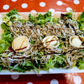 El cooksnap de Antonia Campillo cuando hizo Ensalada templada de rulo de queso de cabra y gulas.