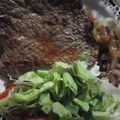 El cooksnap de Karina Mansilla Hernandez cuando hizo Churrasco encebollado a la plancha con ensalada mixta.