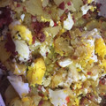 El cooksnap de Sara Lopez cuando hizo Patatas especiadas al horno con huevo y virutas de jamón.