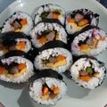 Cooksnap dari Kenshin Tiny untuk resep KIMBAP Sederhana (Nasi gulung Korea)