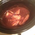 Kelsey's cooksnap of when they made Sweet Baby Ray's Crock Pot Chicken.