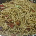 El cooksnap de Andrea Spuches cuando hizo Fideos salteado con verduras, carne y salsa de soja.